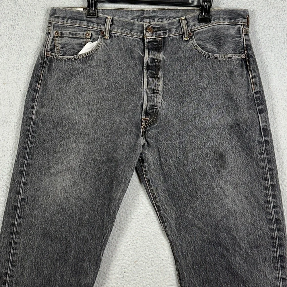 Levis 501 XX Jeans Mens 40X32 Faded Black Original Straight Leg Distressed Denim